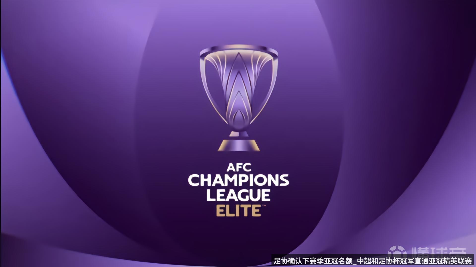 足协确认下赛季亚冠名额_中超和足协杯冠军直通亚冠精英联赛